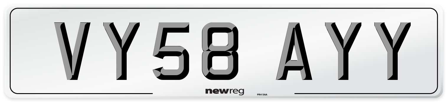 VY58 AYY Number Plate from New Reg